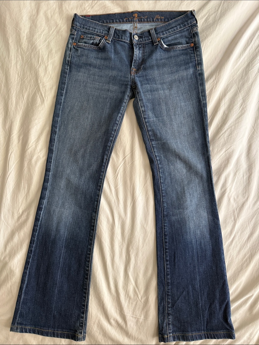7 for all mankind - low rise flare jeans